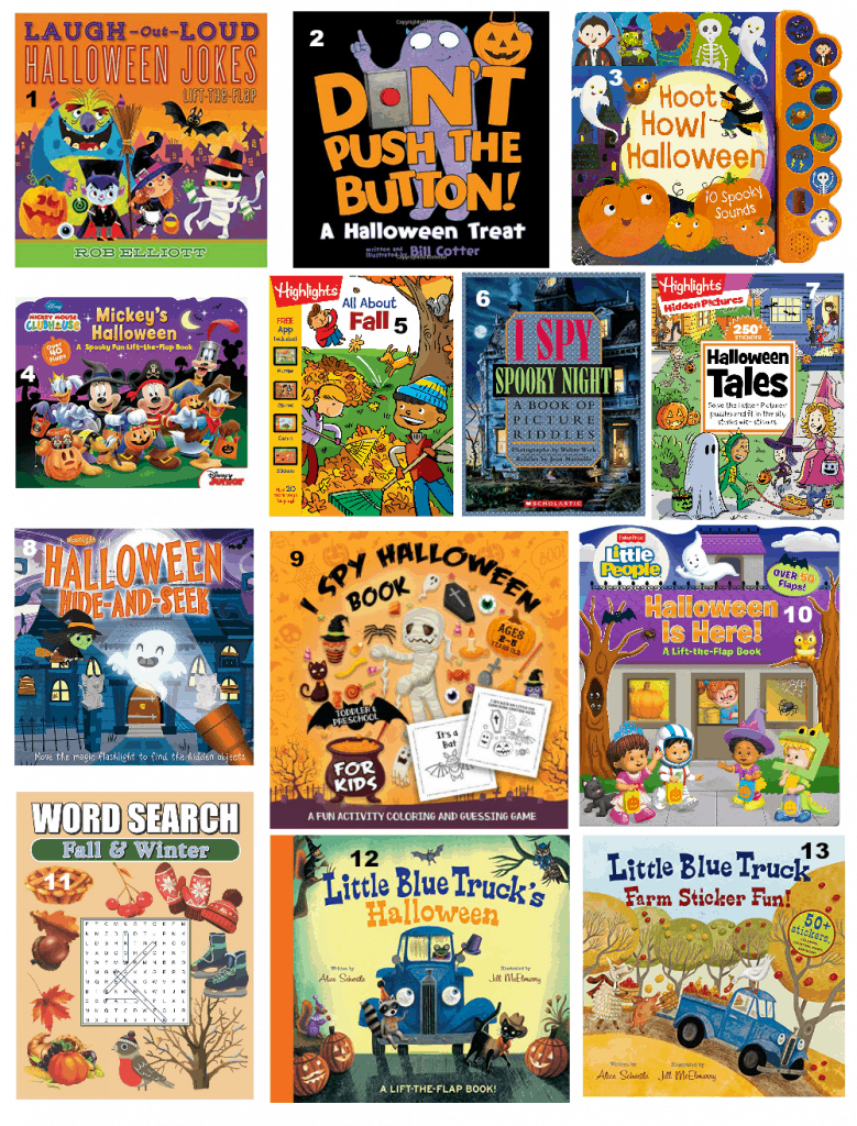 Halloween books for kids. Also fall and seasonal interactive books! Fall is a great time of year for reading! #halloweenbooks #fallbooks