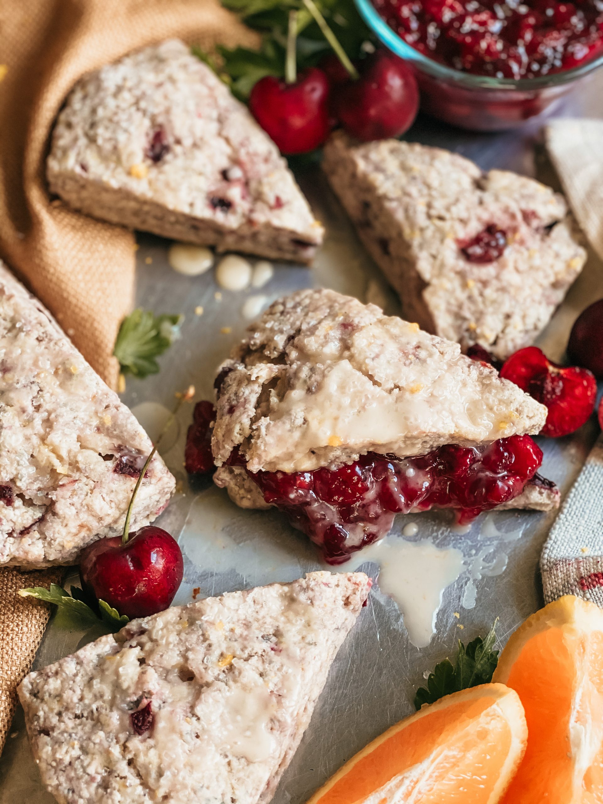 Fresh Cherry Scones with Orange Zest. The Perfect Flavor Combo