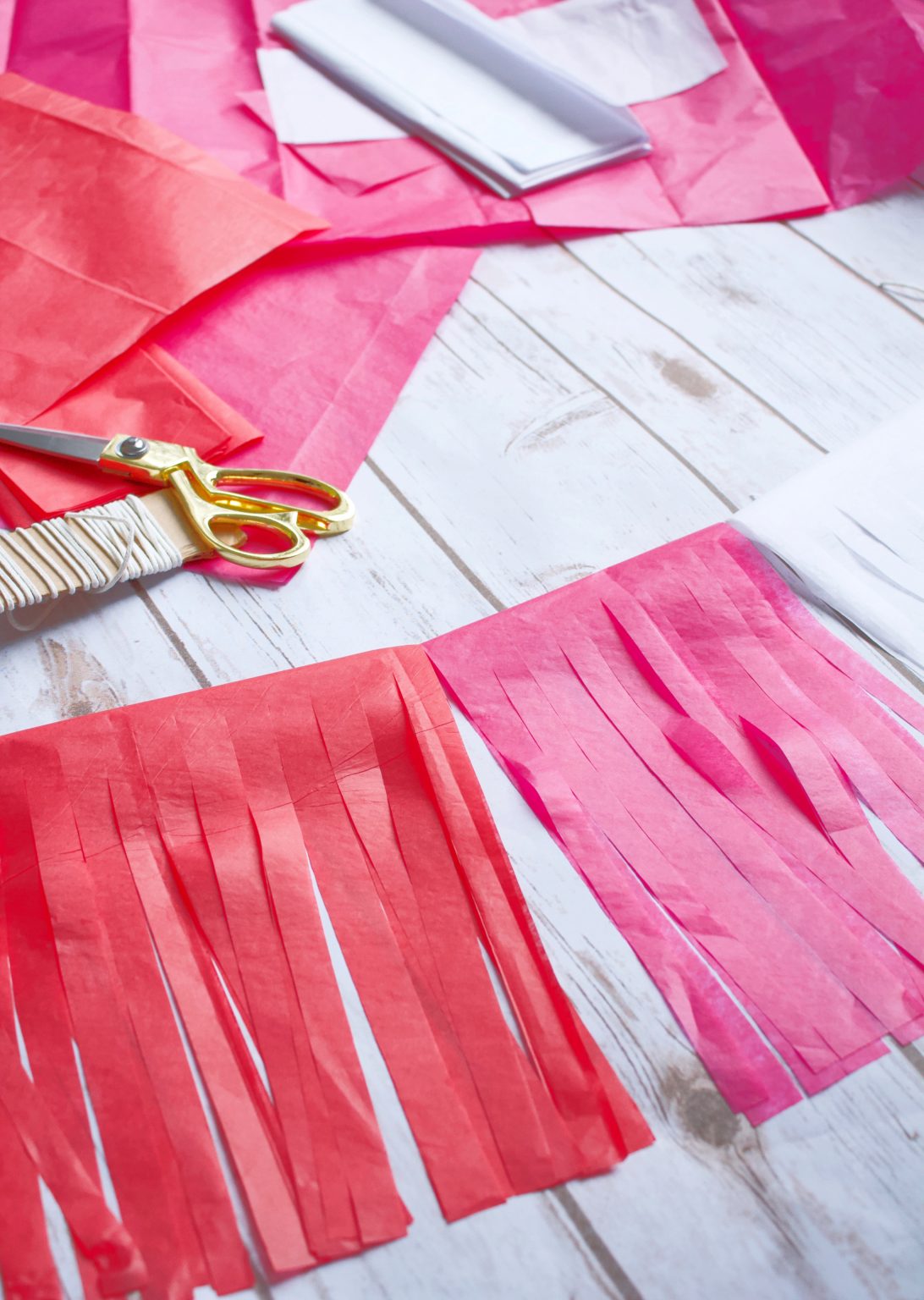 How To Make Tissue Paper Fringe Garland a DIY tutorial