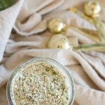 Ranch dressing seasining mix in a mason jar photo from above.