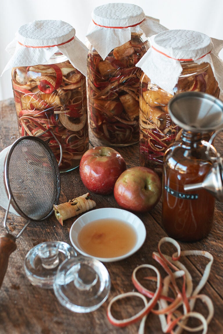 Homemade Apple Cider Vinegar Recipe Made From Apple Scraps