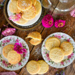 cream cheese cookies plated on a table
