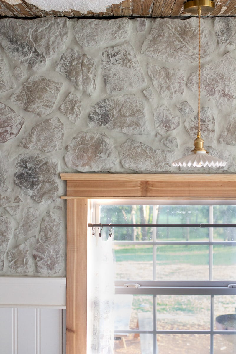 How We Did a Stone German Schmear on Our Kitchen Wall