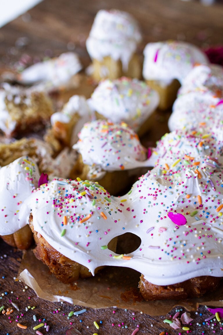 1 Hour Sourdough Discard Birthday Cake Cinnamon Rolls