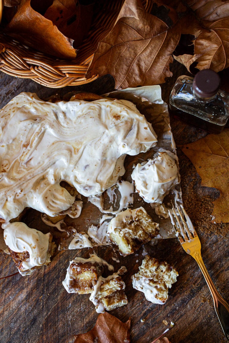 Sourdough Discard Mini Maple Cinnamon Rolls | Fall Favorite