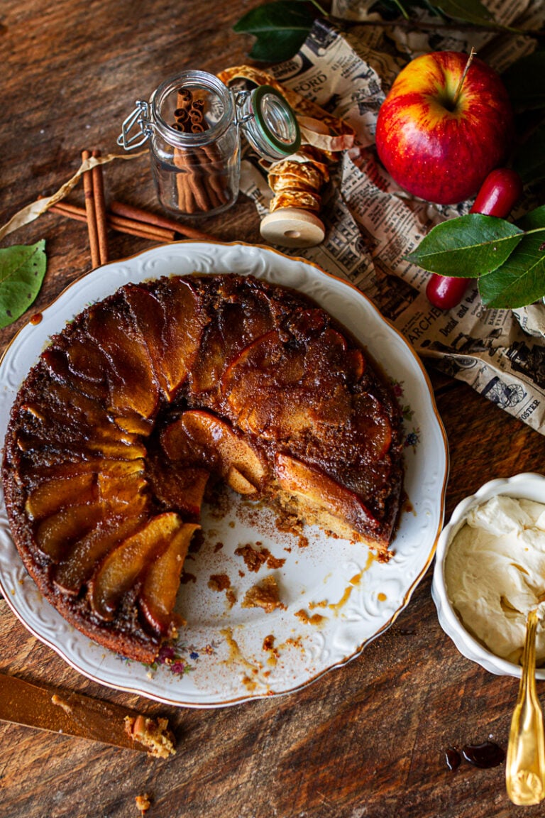 Nostalgic Brown Butter Caramel Apple Upside Down Cake