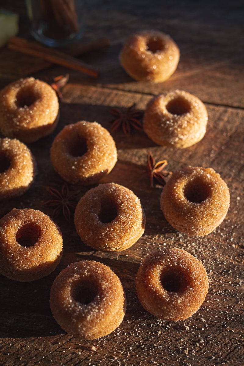 Cozy, Delicious Fall Baked Sourdough Apple Cider Donuts